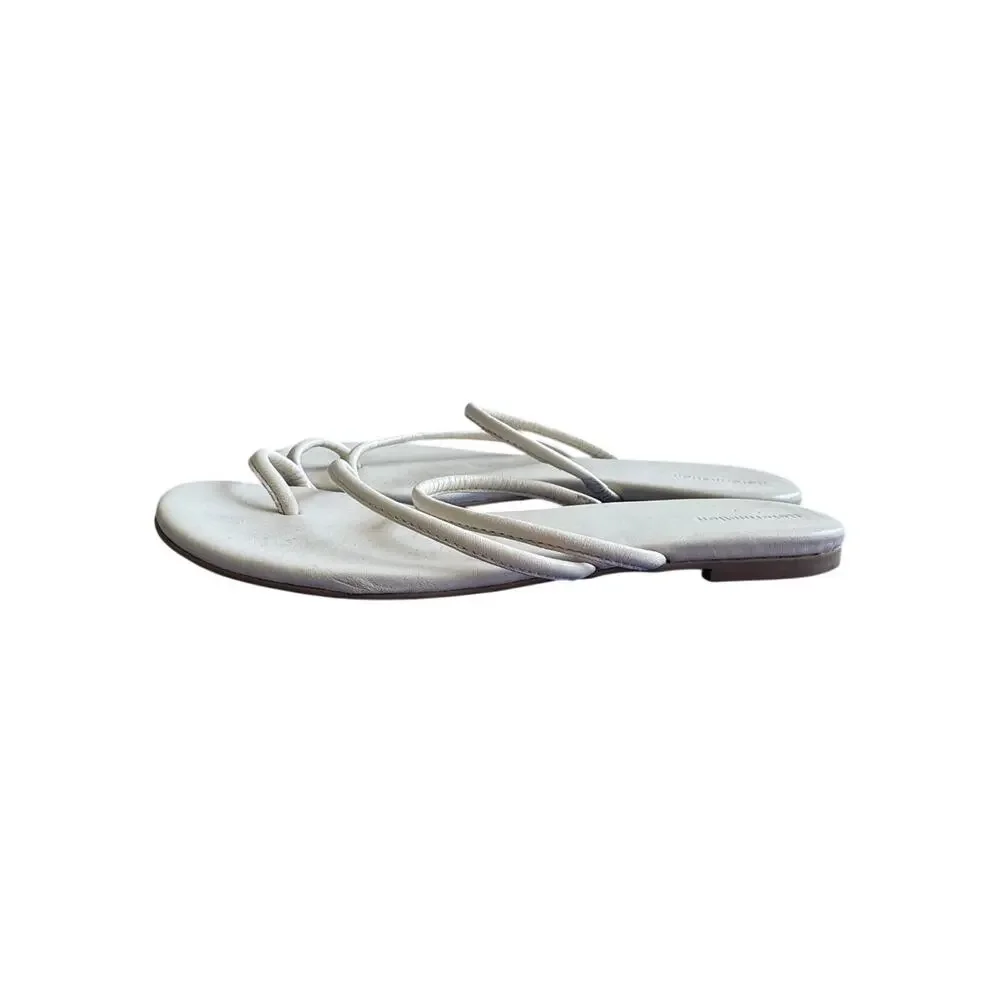 Reformation Ludo Toe Ring White Strappy Flat Sandal